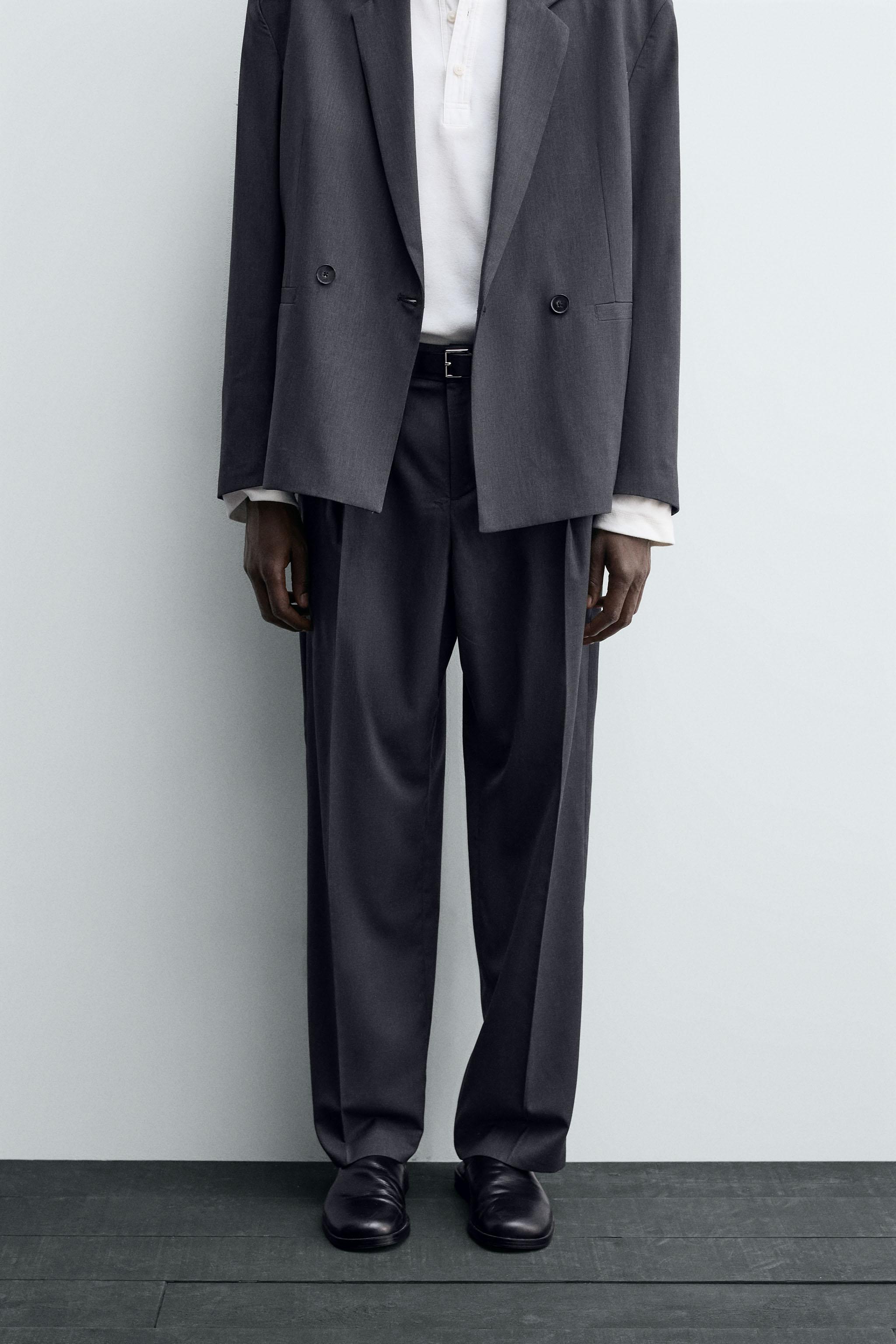 PLEATED SUIT PANTS